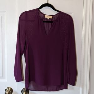 Purple Blouse with Stud Details